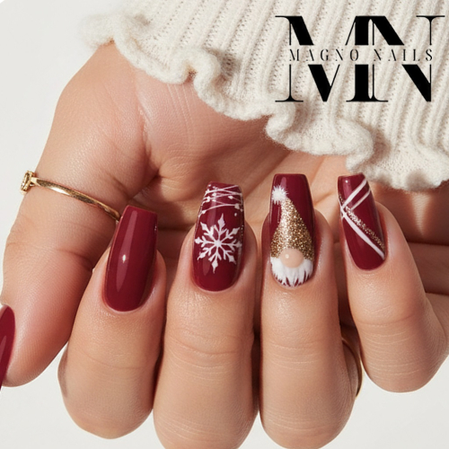 Weihnachtsnägel - Schneeflocken Schneemann Wichtel